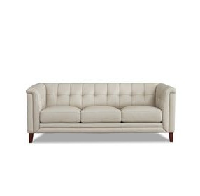 Elric Vanilla Leather 84" Sofa
