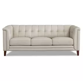 Elric Vanilla Leather 84" Sofa