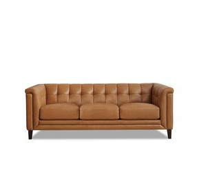 Elric Cognac Leather 84" Sofa