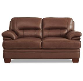 Calizor Pecan Leather 66" Loveseat