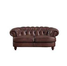 Newlyn Caramel Leather 73" Loveseat with Nailhead Trim