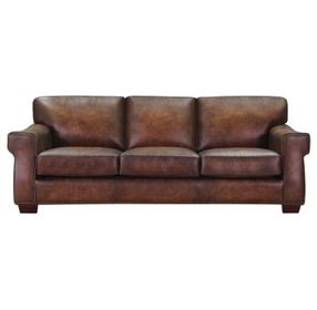 Capton Russet Leather 94" Sofa