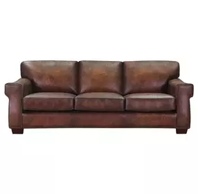 Capton Russet Leather 94" Sofa