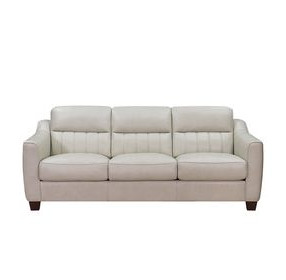 Upton Vanilla Leather 84" Sofa