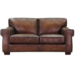 Capton Russet Leather 69" Loveseat