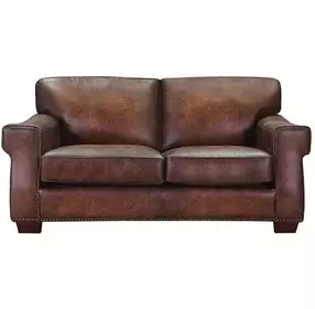 Capton Russet Leather 69" Loveseat