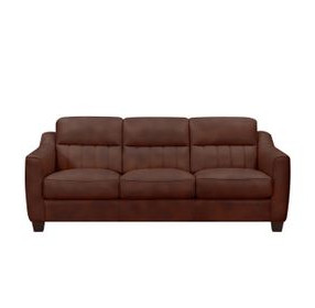 Upton Chestnut Leather 84" Sofa