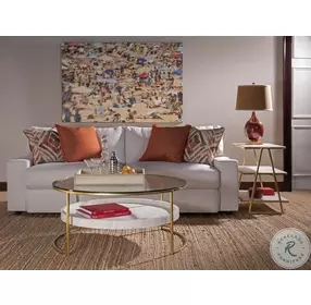 Signature Designs Gold Foil And White Cumulus Round Occasional Table Set