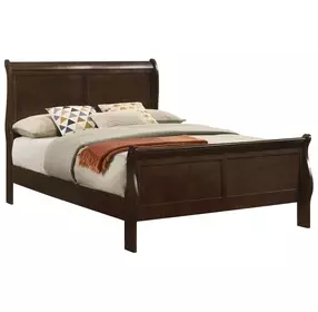 Louis Philippe Cappuccino Full Sleigh Bed