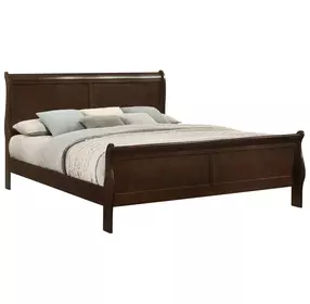 Louis Philippe Cappuccino King Sleigh Bed