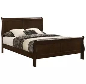 Louis Philippe Cappuccino Queen Sleigh Bed