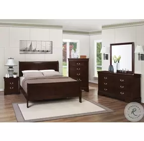 Louis Philippe Cappuccino Sleigh Bedroom Set