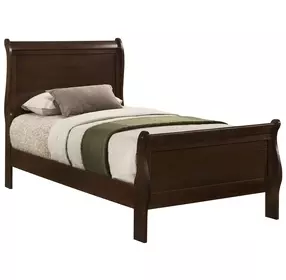Louis Philippe Cappuccino Twin Sleigh Bed