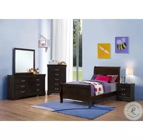 Louis Philippe Cappuccino Youth Sleigh Bedroom Set