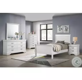 Louis Philippe White Youth Sleigh Bedroom Set