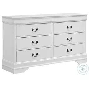 Louis Philippe White 6 Drawer Dresser
