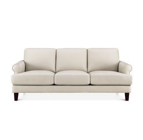 Soleil Vanilla Leather 80" Sofa
