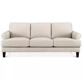 Soleil Vanilla Leather 80" Sofa