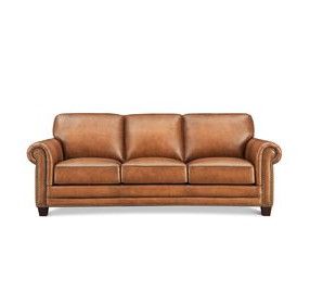 Colwyn Saddle Leather 91" Sofa with Nailhead Trim