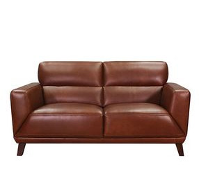 Colton Brandy Leather 62" Loveseat