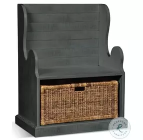 Golden Hearth Little Boy 31" Accent Bench with Rattan Basket