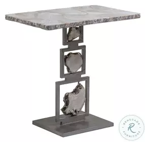 Signature Designs White Clam Shell And Antiqued Iron Frick Spot Table