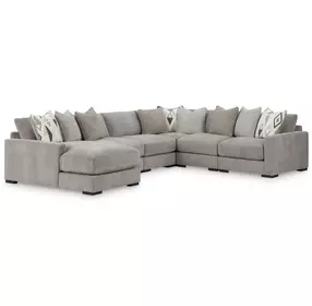 Aslan Court Pebble 6 Piece Sectional with Chaise
