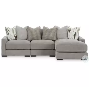 Aslan Court Pebble 3 Piece Sectional with RAF Chaise