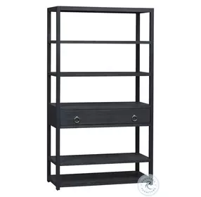 Midnight Wire Brushed Denim 1 Drawer Accent Bookcase