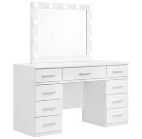 Felicity Gloss White Vanity Desk