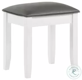 Felicity Metallic and Gloss White Vanity Stool