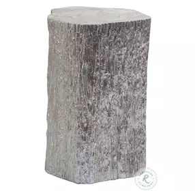 Signature Designs Silver Leaf Trunk Segment Accent Table