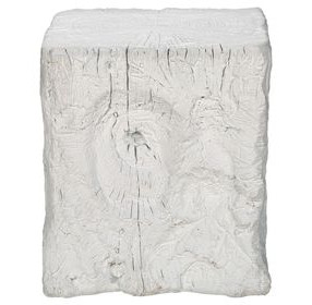 4111 White Square Accent Table