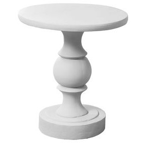 4161 White Round Accent Table