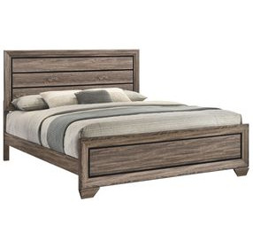 Kauffman Washed Taupe King Panel Bed