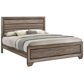 Kauffman Washed Taupe California King Panel Bed