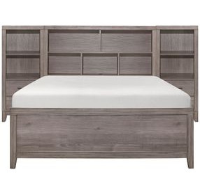 Woodrow Gray Queen Storage Wall Bed with Nightstand and Toybox