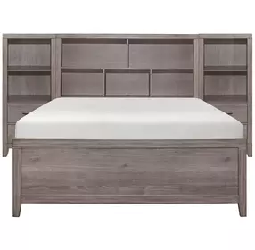 Woodrow Gray Queen Storage Wall Bed with Nightstand and Toybox