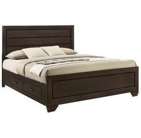 Fenbrook Dark Cocoa King Storage Panel Bed