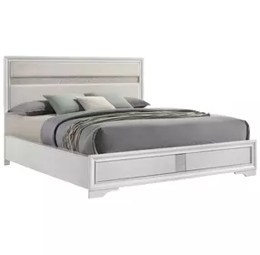 Miranda White California King Upholstered Panel Bed
