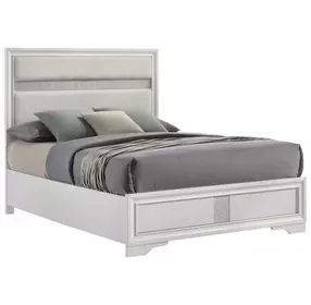 Miranda White Queen Upholstered Panel Bed