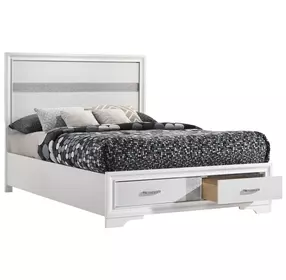 Miranda White Full Platform Storage Bed