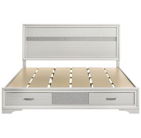 Miranda White California King Storage Panel Bed