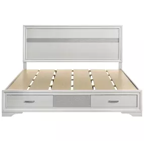 Miranda White California King Storage Panel Bed