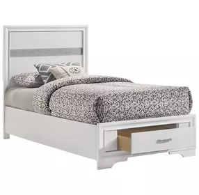 Miranda White Twin Platform Storage Bed