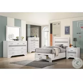 Miranda White Youth Platform Storage Bedroom set