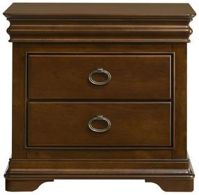 Garland Brown Cherry 3 Drawer Nightstand with USB Charging