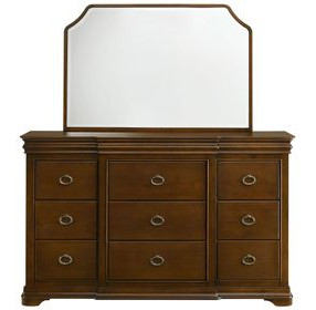 Garland Brown Cherry 11 Drawer Dresser with Mirror