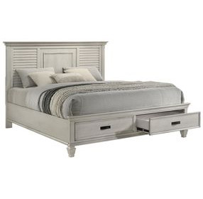 Franco Antique White King Panel Storage Bed