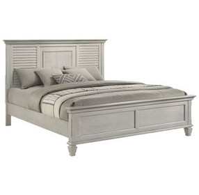 Franco Antique White King Panel Bed